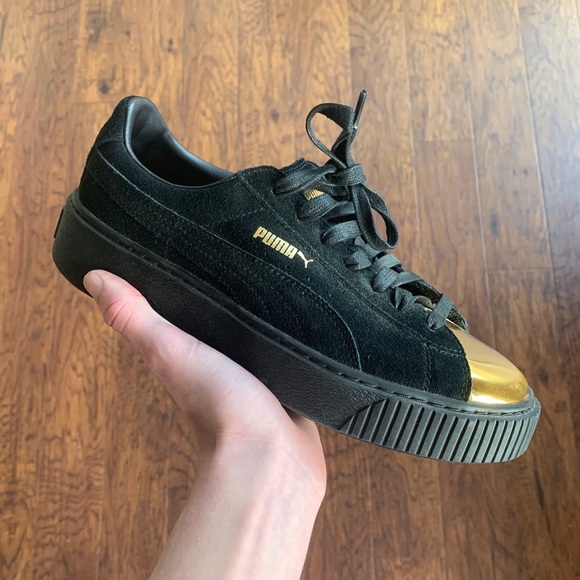 black puma gold toe